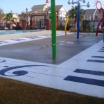 SUNDEK non-porous coating applied to a splash pad or water park