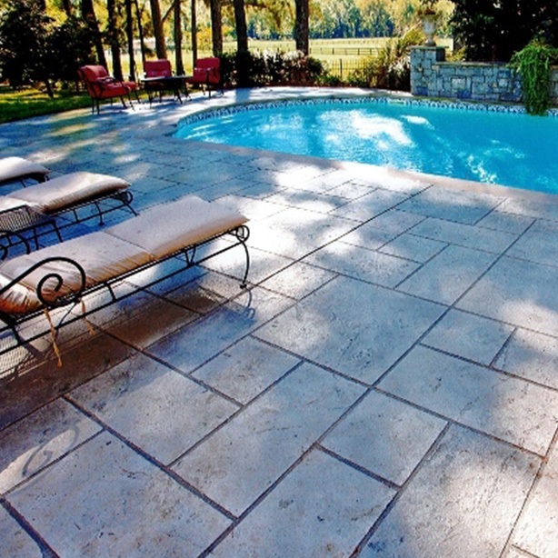 Custom Slate-Stamped Pool Deck